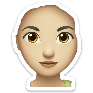 Mulher branca cabelo escuro liso longo olhos verdes sticker