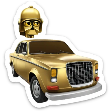  Side shot 1973 Volvo 142 GL C-3PO tarnished from space  sticker