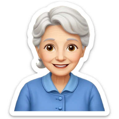 conversación dentro de un restaurant  dos personas y una de las persoans sea una abuela sticker