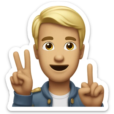 add a peace sign and make the man stick his tongue out in between the fingers of a peace sign  sticker
