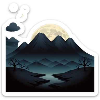 dark and eerie scene, the entire world covered in darkness. The sky is deep black with no stars or light, no moon, no glow just total void and silence. The atmosphere feels ominous and unsettling, as if darkness has swallowed everything. No characters, no visible light sources sticker