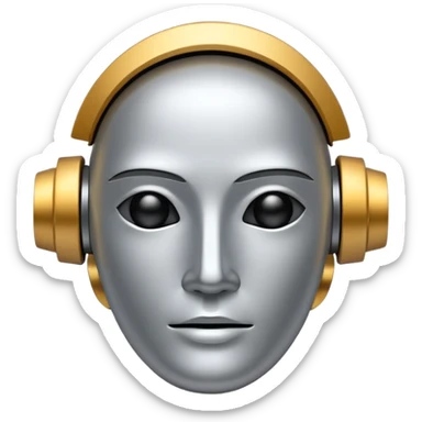 Create an emoji in which it is representing AI logo similarly like the logo of Chat GPT ,Gemini but different completely different and very professional not simple and try to make it in black and white colour sticker