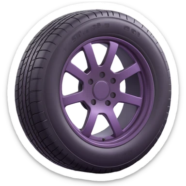 Create a tire emoji that looks exactly like the reference image in iOS emoji style. It should be 3D with shiny, smooth gradients, soft shadows, realistic tire texture, and a classic emoji look. sticker