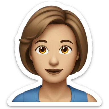 A 50-yo woman with a brownish Bob haircut and blue eyes sticker