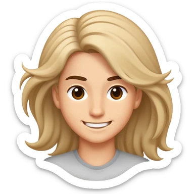 Smirking emoji moving hair to the side sticker