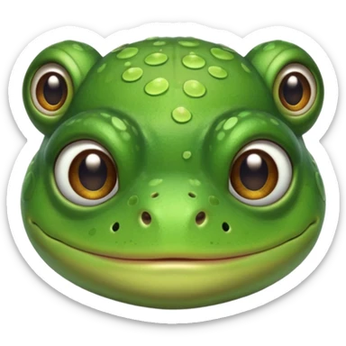 frog with baby bangs sticker