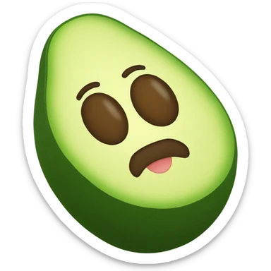 Generate a sleeping avocado emoji with a nightcap, symbolizing good sleep for proper nutrition. sticker