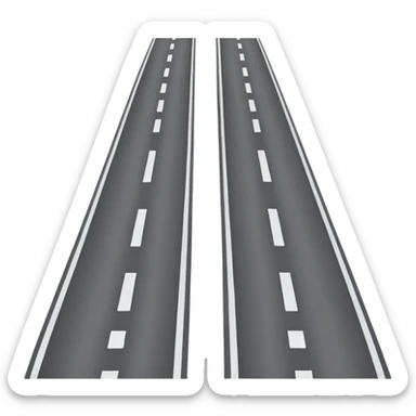 "iOS style road emoji, gray with visible lanes, no background" sticker