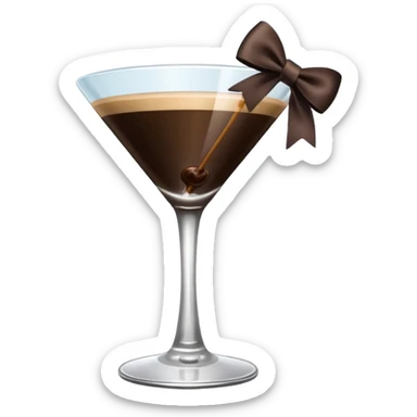espresso martini with big Black Bow on martini على الكاس  sticker