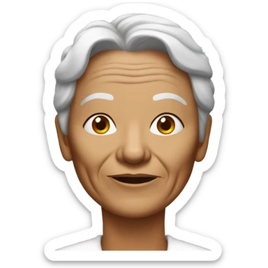 Older woman with wrinkles on the face sticker