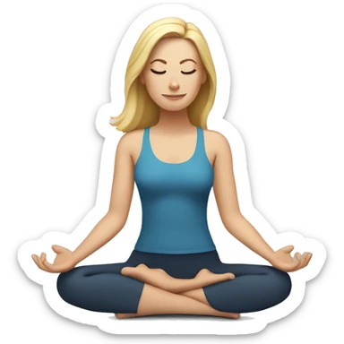 one white woman sitting in yoga pose sticker