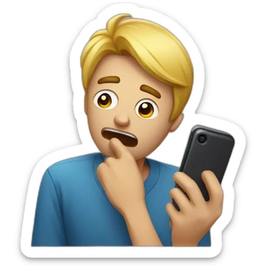 sad man taking a selfie wiith his phone while crying sticker