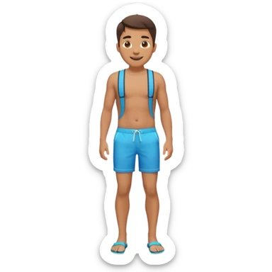 a man in Bermuda shorts as a swimsuit full body sticker