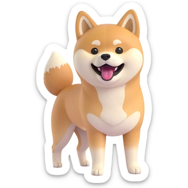 shiba inu standing, laughing sticker