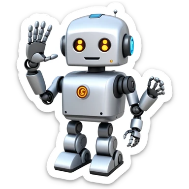 Robot ai meme gang papan tanda 'lets go' sticker