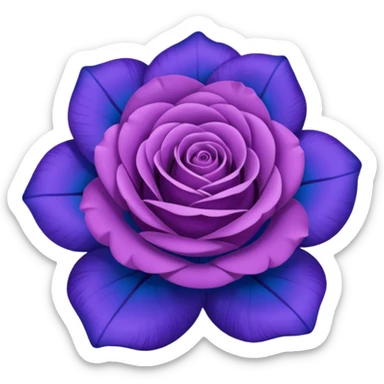 rose shape flower, no stem, now make it a blue purple color. dont use two colors, just one, the color code is: 0019ff sticker