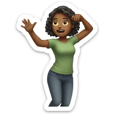 girl throwing disuc sticker