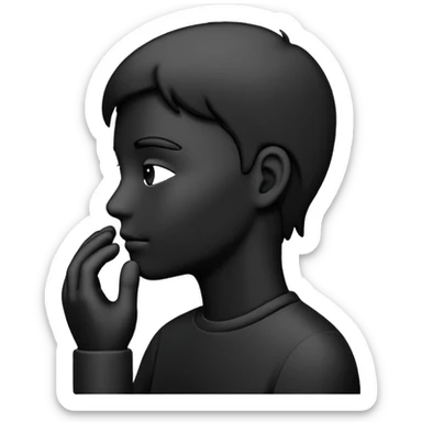 Minimalistic flat vector icon, iOS style, thin black outline on white background. Person silhouette. Black, completely monochrome, matte.  sticker