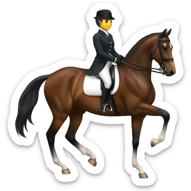 Bay horse doing dressage sticker