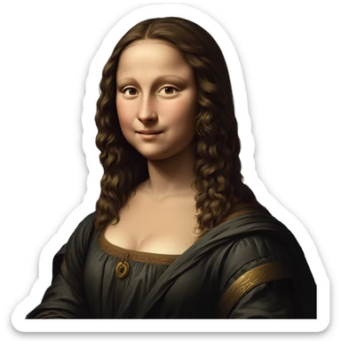 smiling girl in fine art sticker