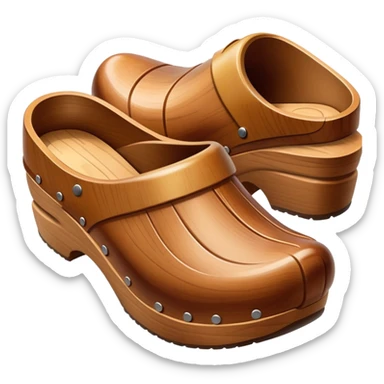 simple wooden clogs sticker