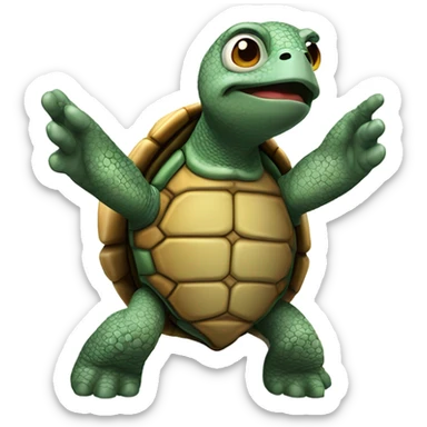 A turtle flipping me off sticker