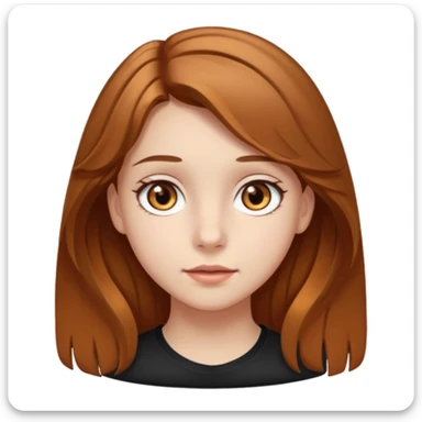 A girl with amber eyes and medium-length straight (slightly wavy) light brown hair. She is a teenager sticker