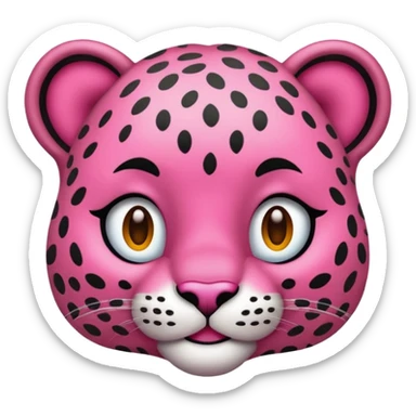 Emoji leopardo rosa cuerpo entero de lado y más realista de cuerpo completo sticker