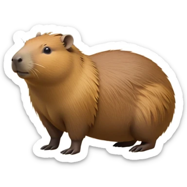cinematic-capybara-realistic-full-body-on-all-fours-emoji,-plump-and-relaxed-body-soaking-in-the-warm-sun,-short-brown-fur-slightly-ruffled,-head-tilted-dramatically,-calm-expressive-eyes-exuding-serene-wisdom,-simplified-yet-realistic head tilted confidently staring at the camera ina. comical way sticker