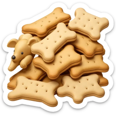 a small pile of animal crackers, simple, clear sticker