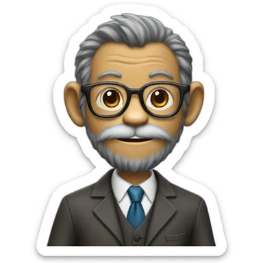 monkey professor with beard, mustace, glasses, suit  playing football sticker