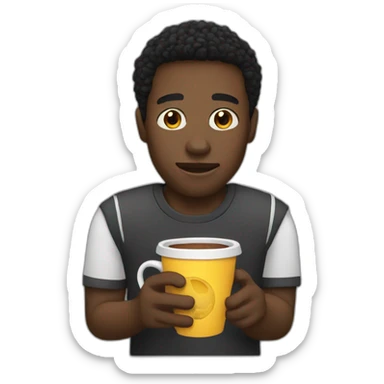 Black Guy with ash cup sticker