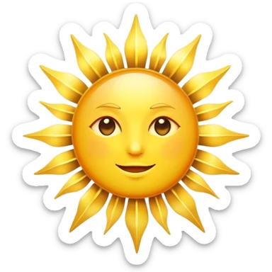 bright yellow sun with rays sticker