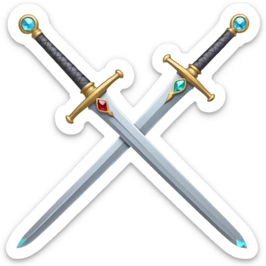 emoji style sword with plain dull blade and basic hilt, gemstone in hilt is the only color, rest is gray sticker
