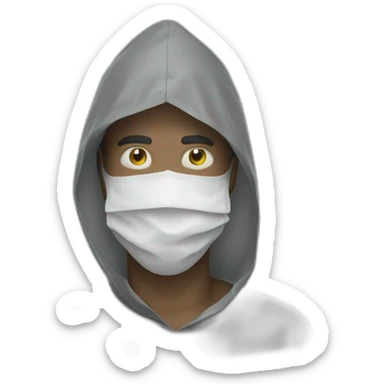 A man with a plastic bag mask over his head sticker