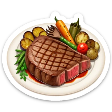 big juicy australian steak meal sticker