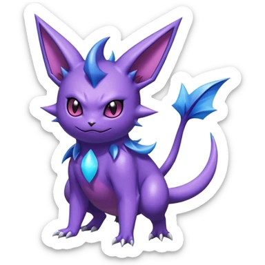 Shiny Dark Noibat-Espeon-Gengar-Nidorino-fusion-hybrid full body sticker