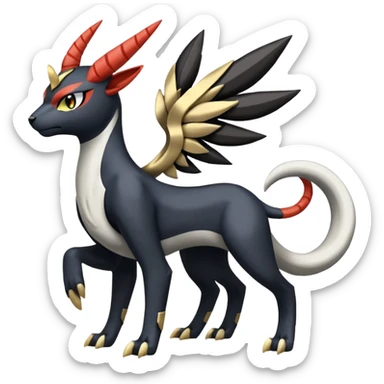 Meloetta-Absol-Houndour-Litten-Giratina-Pokémon-Fakémon-fusion-hybrid-creature sticker