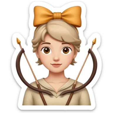 Satisfied face with a bow on the head sticker