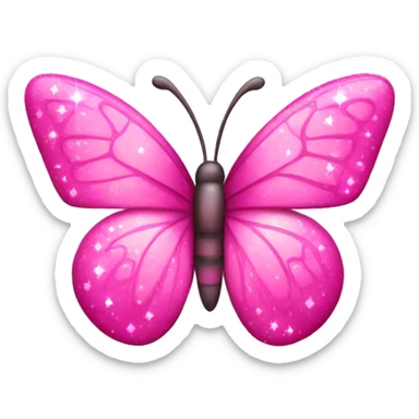Pink butterfly with sparkles  sticker