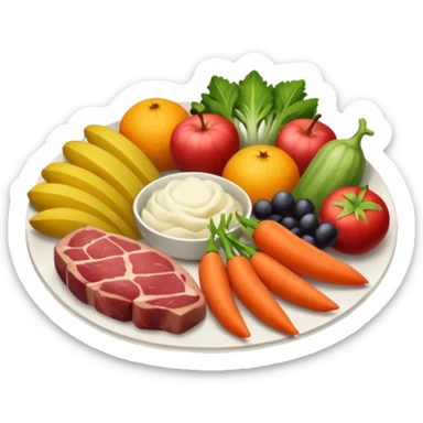 dinner with meat fruit and veggie sticker