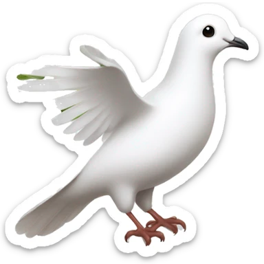 A white dove with an olive branch sticker