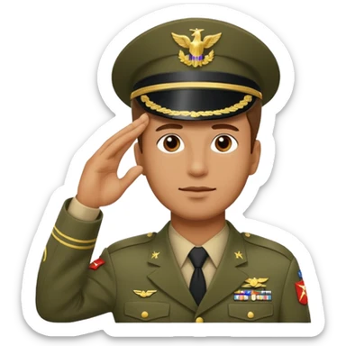 yes boss saluting sticker
