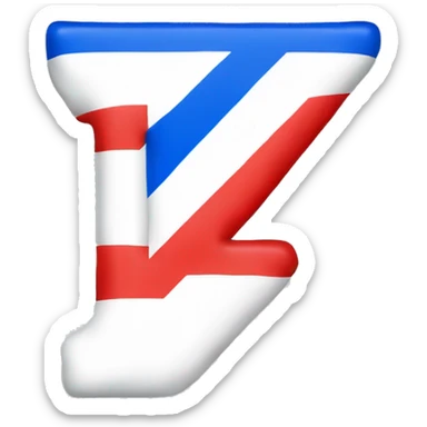 Letter Z in tricolor: White on top, blue in the middle and red on the bottom. Patriotic Russian Emoji sticker