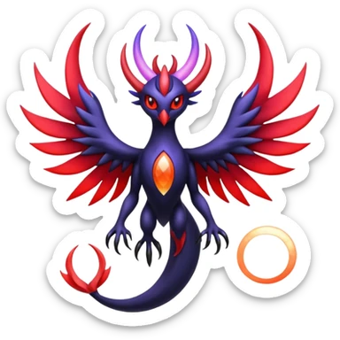 Yveltal-Lunala-Fakémon-hybrid-creature (full body)  sticker