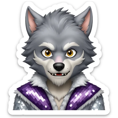 The Werewolf with white sequin outfit sticker