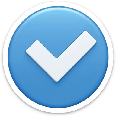 Make me an emoji that theirs a blue circle and inside of the circle is blue bot they should be a white tick inside the circle  sticker