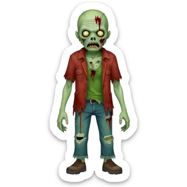 Create an emoji of  a scary Zombie full bodied sticker