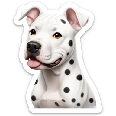 White pitbull with black dots sticker