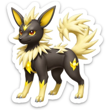 Houndoom-Electrike-Jolteon-Umbreon-Fakémon-hybrid-creature (full body)  sticker